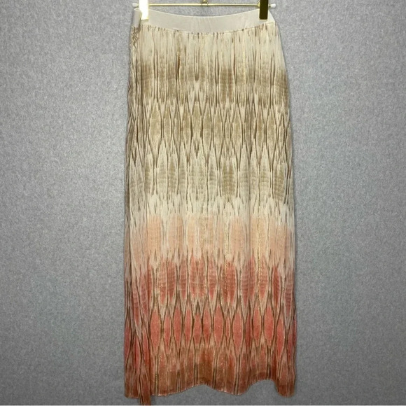 Chico’s Ombré Fairycore Michelle Glitter Metallic Elastic Waist Maxi Skirt - Picture 1 of 7